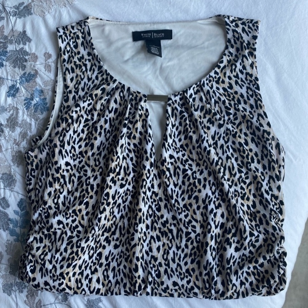 WHBM sleeveless blouse animal print small